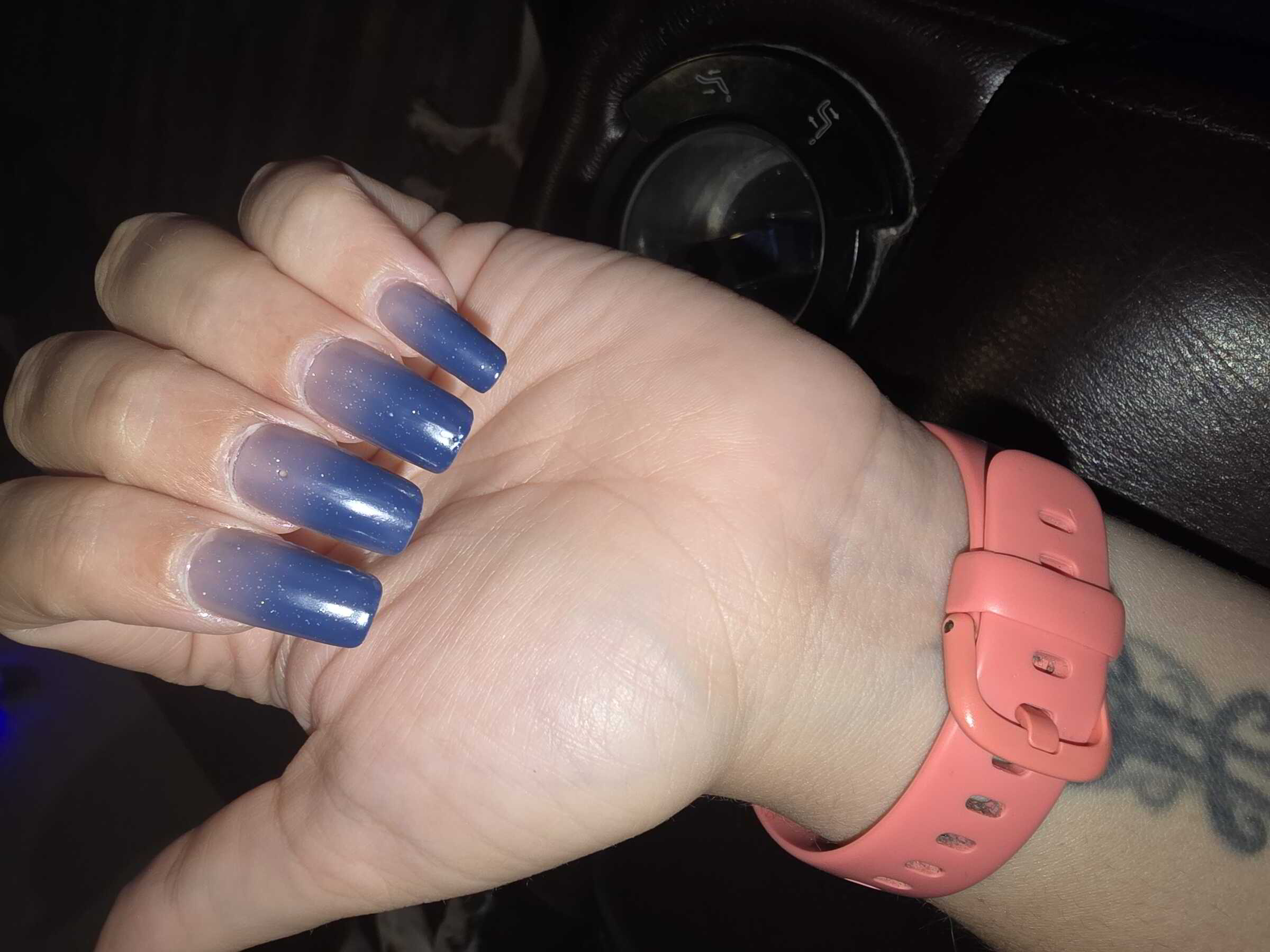 Nail polish manicure of shade Mooncat Treachery in The Blue