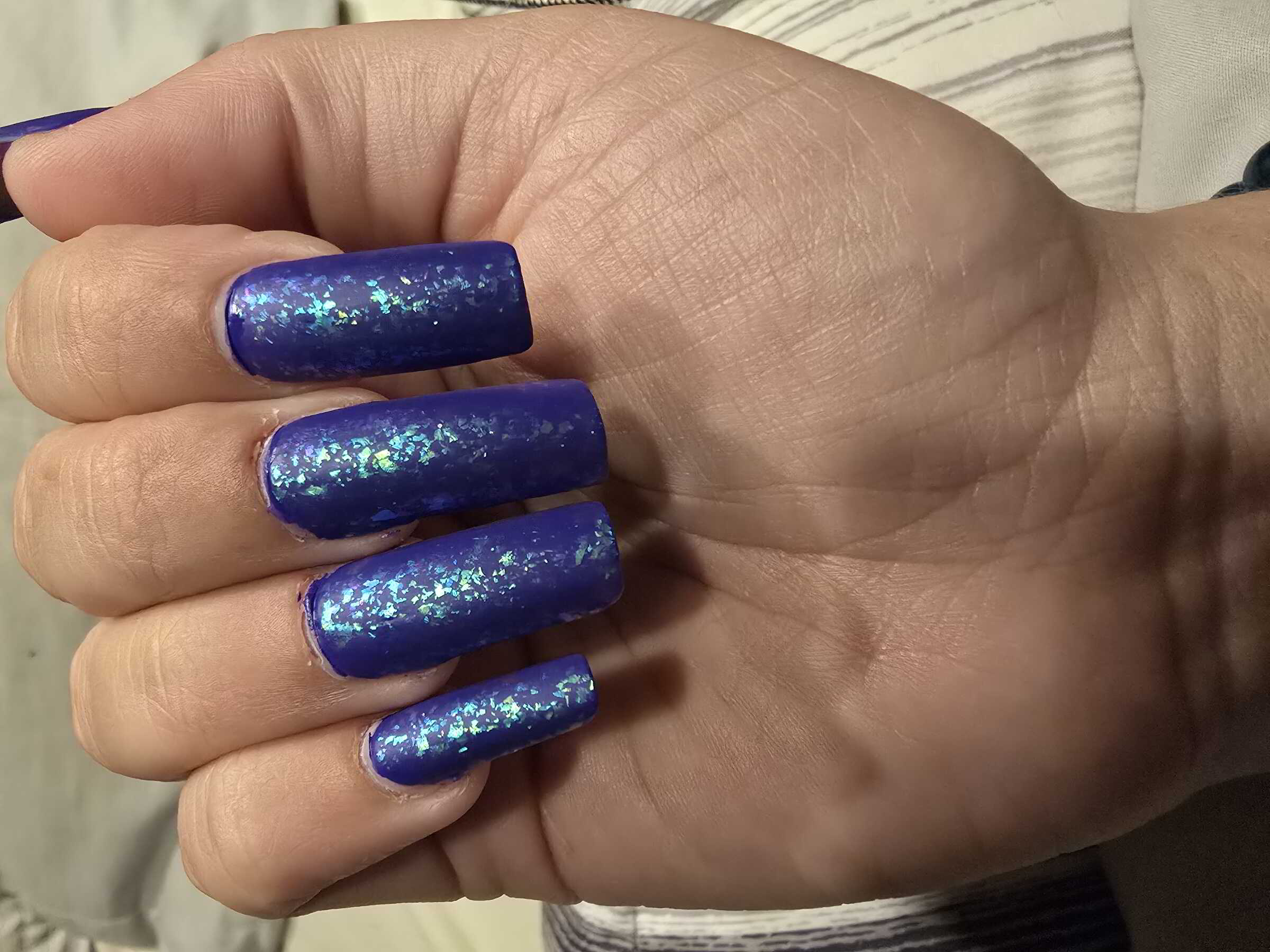 Nail polish manicure of shade Mooncat Midnight Drive, Holo Taco Galactic Unicorn Skin, 