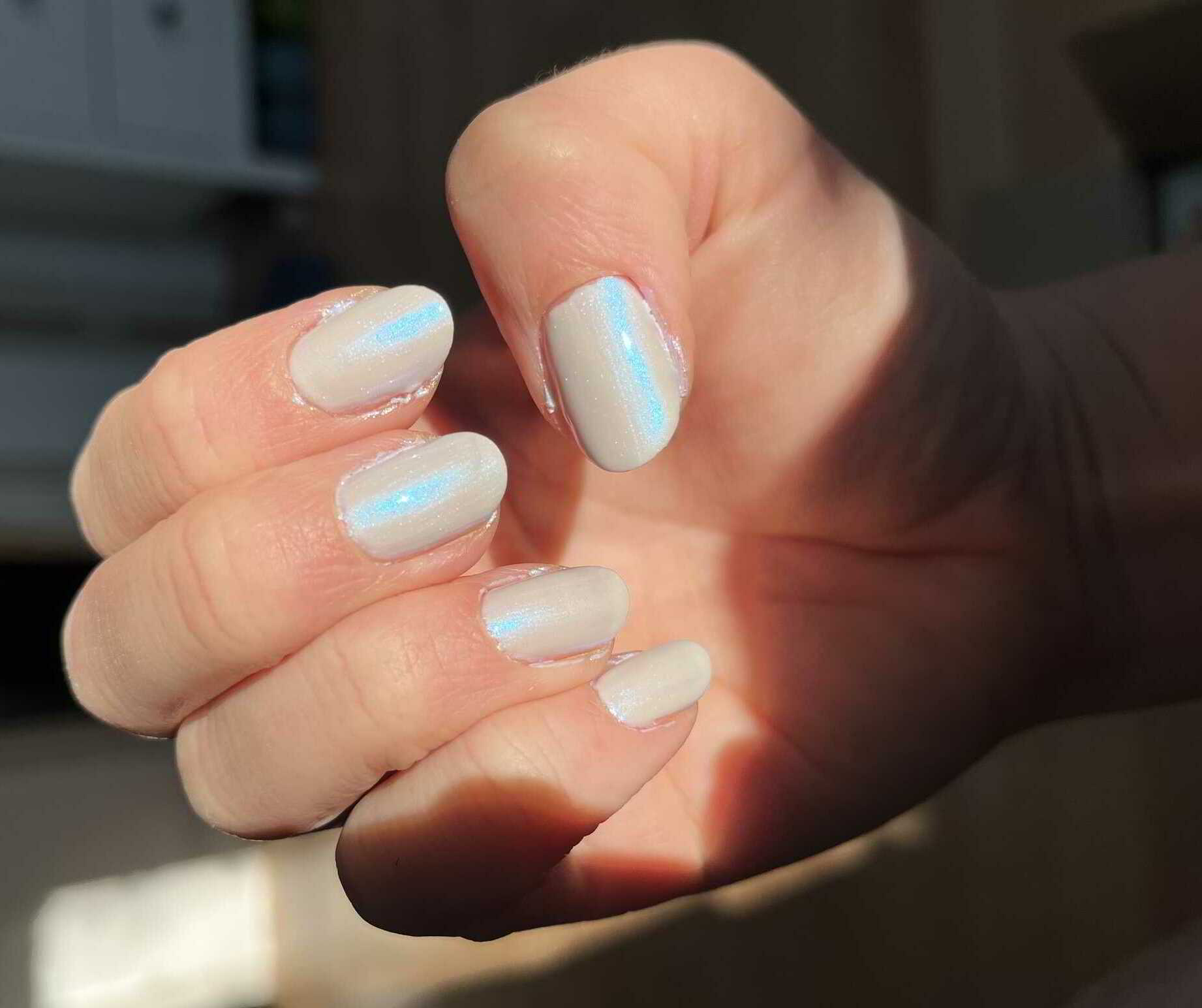 Nail polish manicure of shade Mooncat Head in the Clouds, 