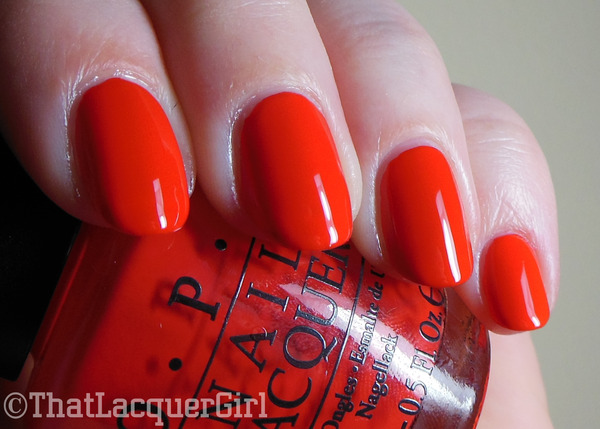 Nail polish swatch / manicure of shade OPI MonSooner or Later