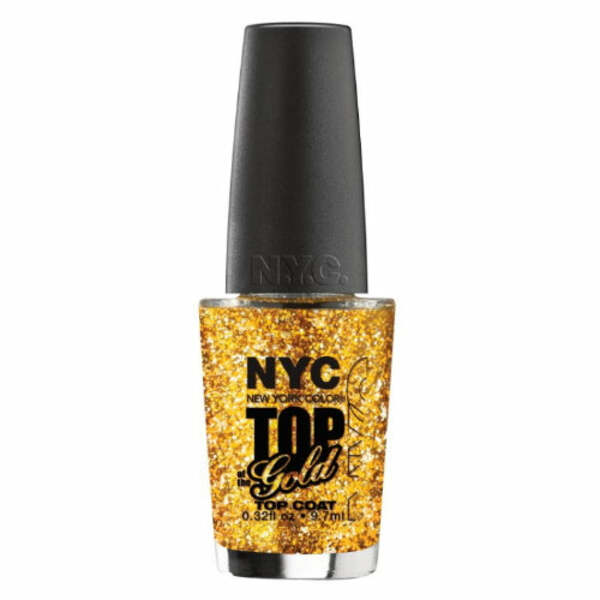 Nail polish swatch / manicure of shade NYC Top Of Gold