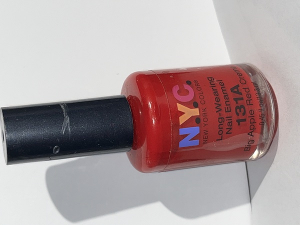 Nail polish swatch / manicure of shade NYC Big Apple Red Creme