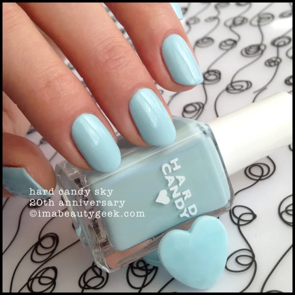 Nail polish swatch / manicure of shade Hard Candy Sky