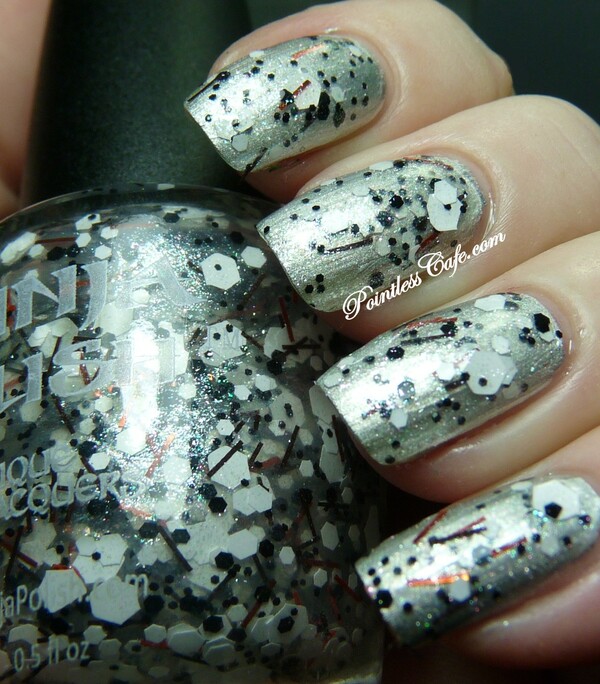 Nail polish swatch / manicure of shade Ninja Polish Melted Snowman