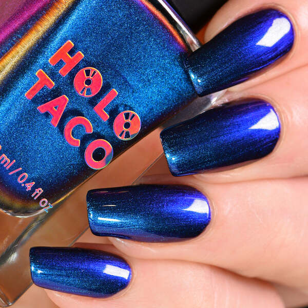 Nail polish swatch / manicure of shade Holo Taco Blue Ain't Slick