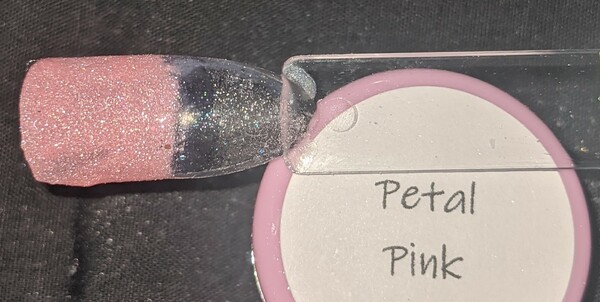 Nail polish swatch / manicure of shade Glitter and Grace Dips Petal Pink
