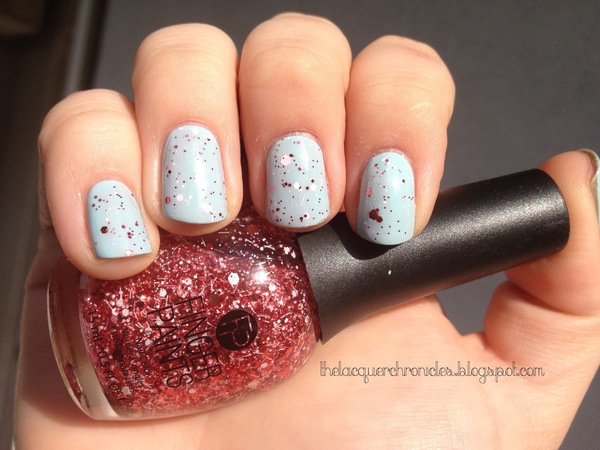 Nail polish swatch / manicure of shade FingerPaints Santa's Little Topper