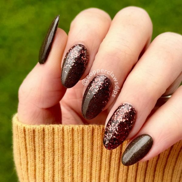 Nail polish swatch / manicure of shade Copper Claws Brown Sugar