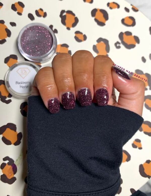 Nail polish swatch / manicure of shade Diamond Dips Blackberry Merlot