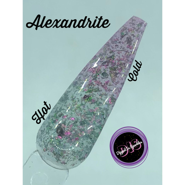 Nail polish swatch / manicure of shade Dipped in Sparkles Alexandrite