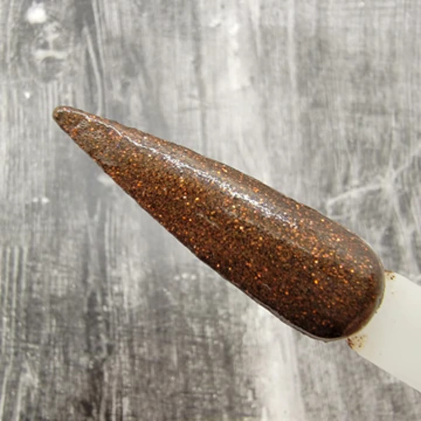 Nail polish swatch / manicure of shade Sparkle Infusion Brown Ocher Bling