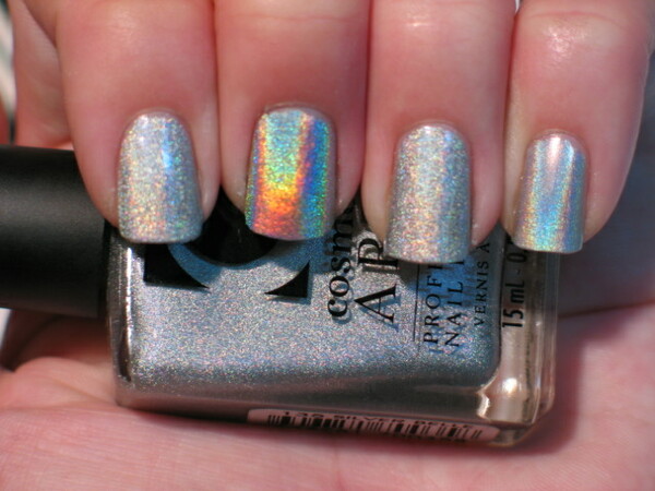 Nail polish swatch / manicure of shade Cosmetic Arts Silver Belle