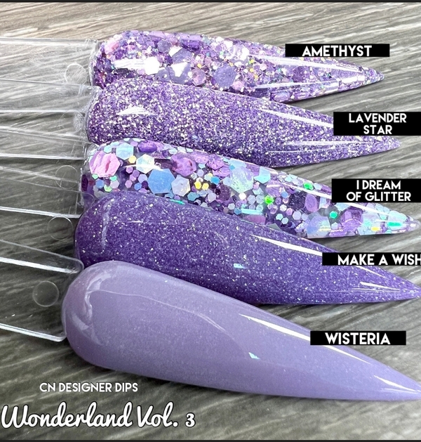 Nail polish swatch / manicure of shade CN Designer Lavender Star