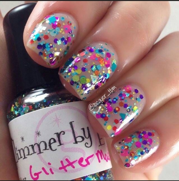 Nail polish swatch / manicure of shade Glimmer by Erica Glitter Madness