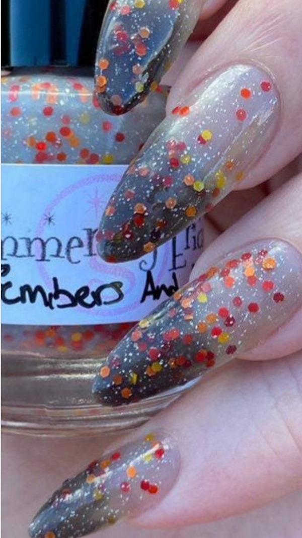 Nail polish swatch / manicure of shade Glimmer by Erica Embers and Ash