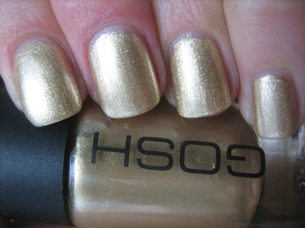 Nail polish swatch / manicure of shade Gosh Gold