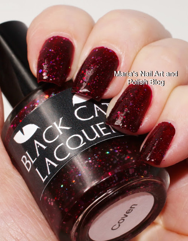 Nail polish swatch / manicure of shade Black Cat Lacquer Coven