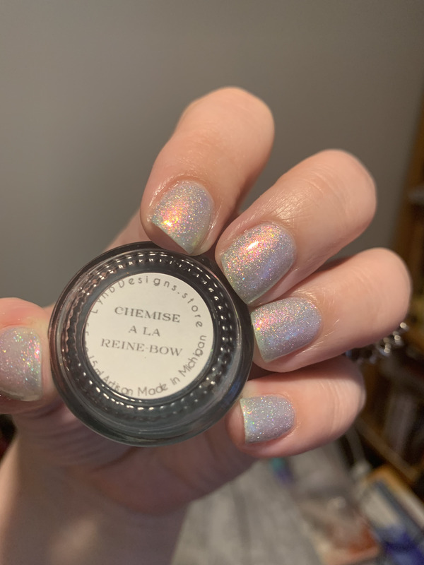 Nail polish swatch / manicure of shade LynBDesigns Chemise a la Reine-Bow