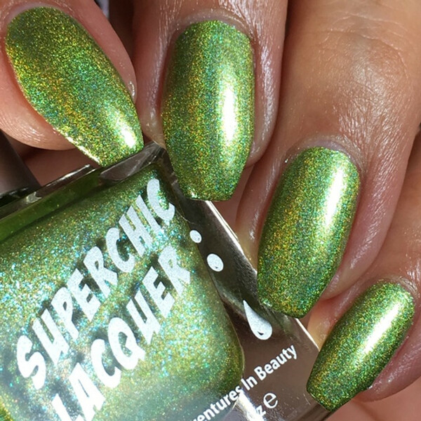 Nail polish swatch / manicure of shade SuperChic Lacquer Magic Cricket