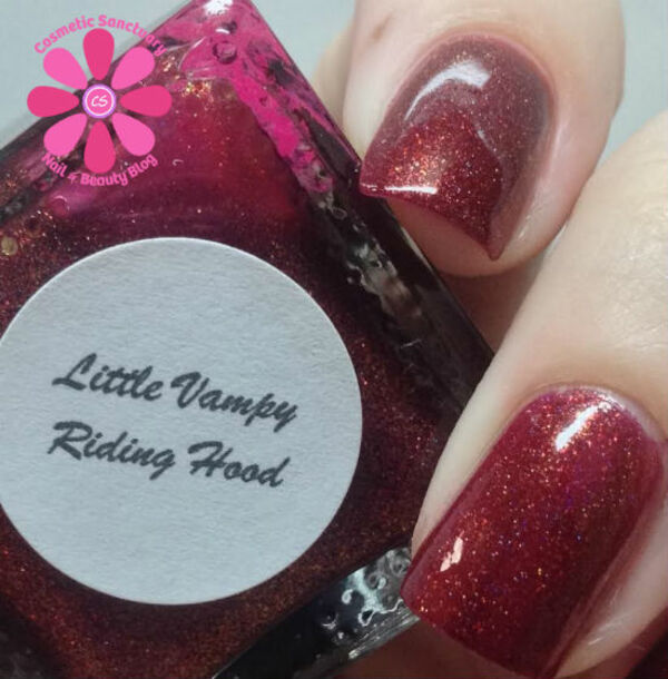 Nail polish swatch / manicure of shade SuperChic Lacquer Little Vampy Riding Hood