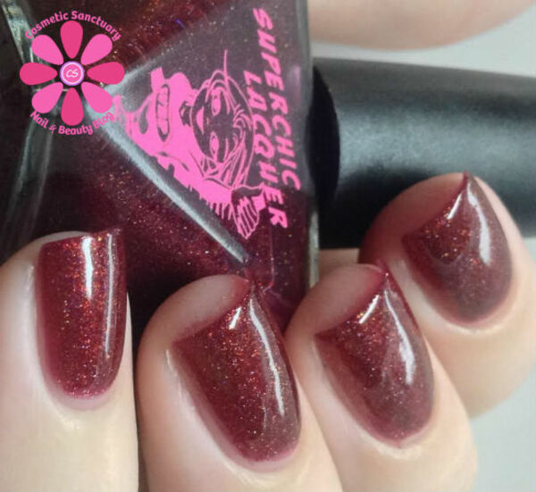 Nail polish swatch / manicure of shade SuperChic Lacquer Little Vampy Riding Hood