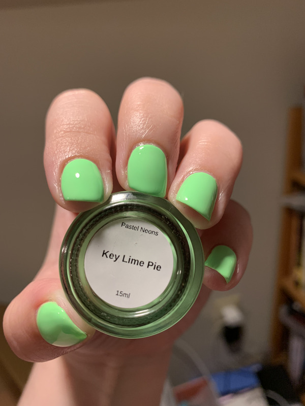 Nail polish swatch / manicure of shade Fair Maiden Polish Key Lime Pie