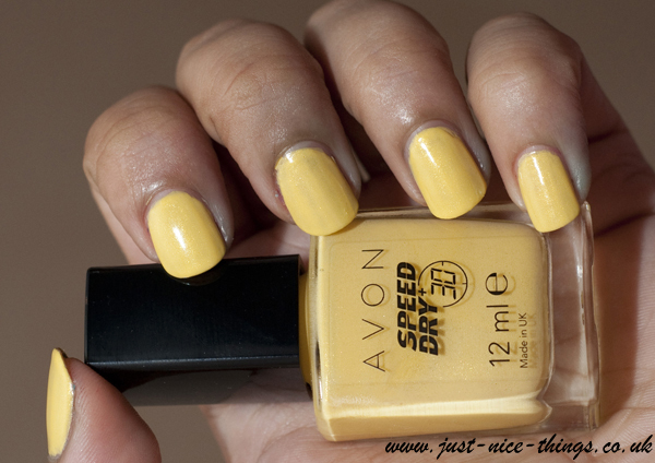 Nail polish swatch / manicure of shade Avon Suddenly Sunny