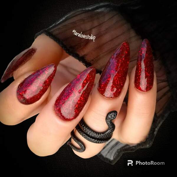 Nail polish swatch / manicure of shade Revel Bloody Mary