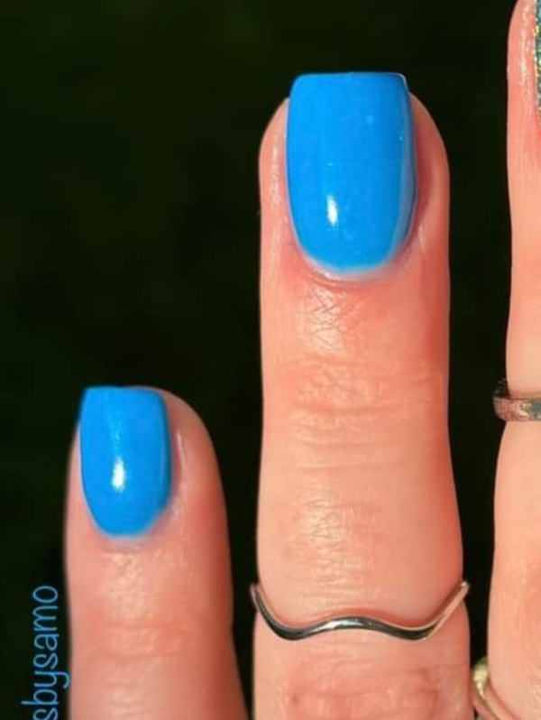 Nail polish swatch / manicure of shade Revel Blue Moon