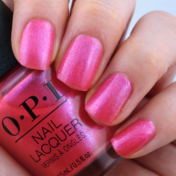 Nail polish swatch / manicure of shade OPI Spring Break the Internet