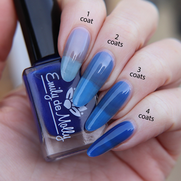 Nail polish swatch / manicure of shade Emily de Molly Sheer Tint Ultramarine Blue