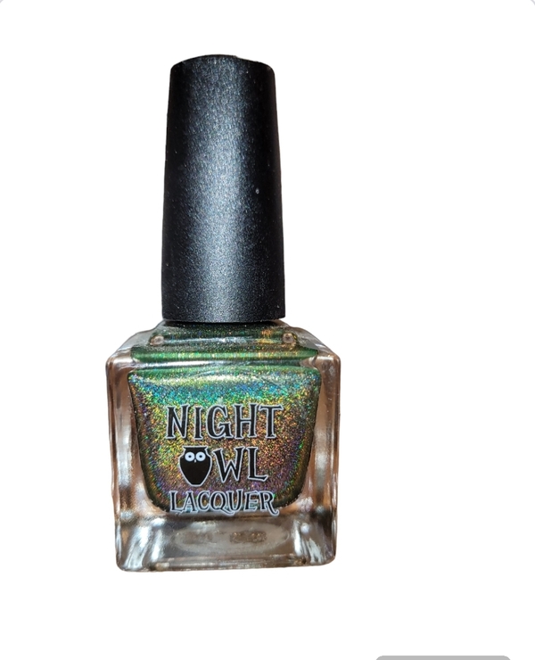 Nail polish swatch / manicure of shade Night Owl Lacquer Haunted Forest