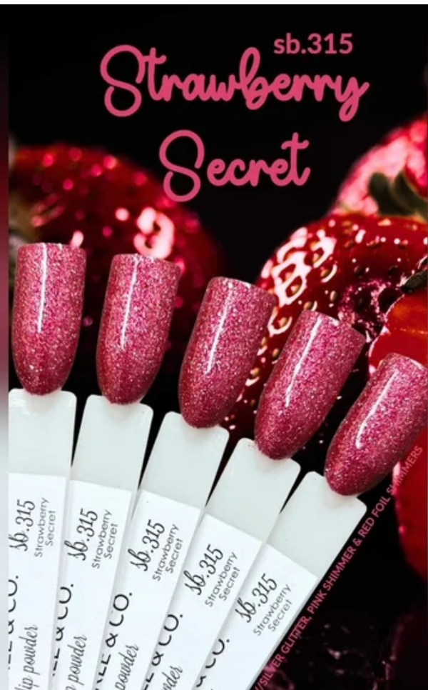 Nail polish swatch / manicure of shade Sparkle and Co. Strawberry Secret