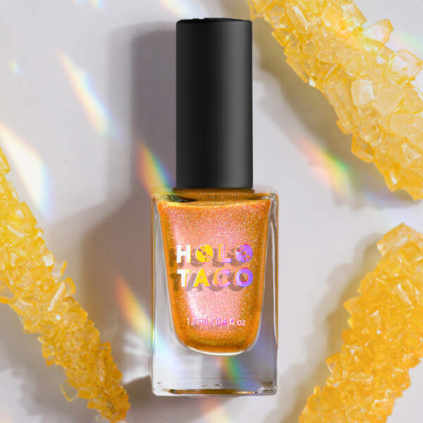 Nail polish swatch / manicure of shade Holo Taco Sunshine Crush