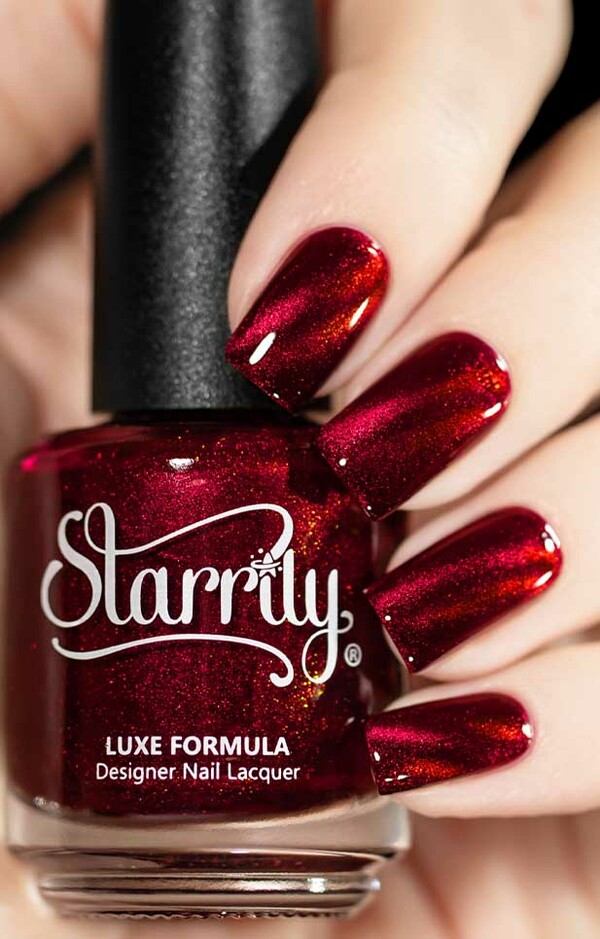 Nail polish swatch / manicure of shade Starrily Blood Moon