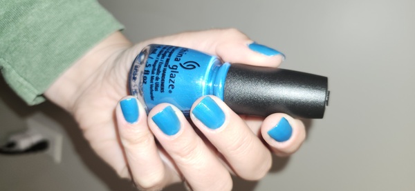 Nail polish swatch / manicure of shade China Glaze I Truly Azure You