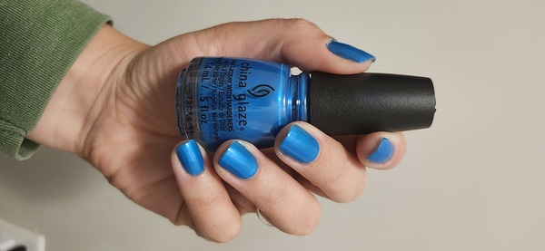 Nail polish swatch / manicure of shade China Glaze I Truly Azure You