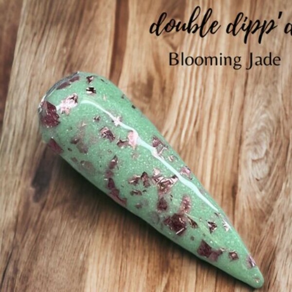 Nail polish swatch / manicure of shade Double Dipp'd Blooming Jade