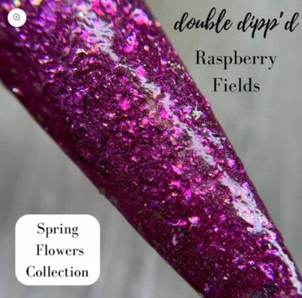 Nail polish swatch / manicure of shade Double Dipp'd Raspberry Fields