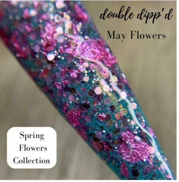 Nail polish swatch / manicure of shade Double Dipp'd May Flowers