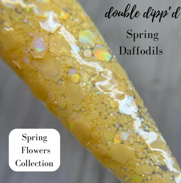 Nail polish swatch / manicure of shade Double Dipp'd Spring Daffodils