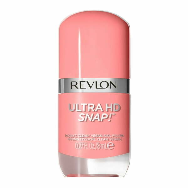 Nail polish swatch / manicure of shade Revlon Think pink