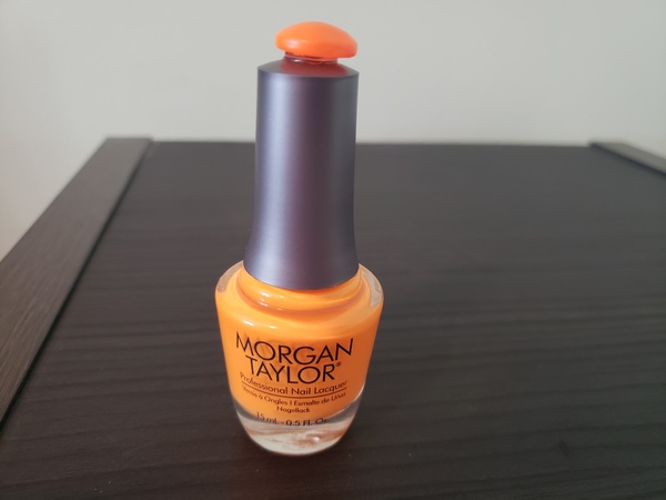 Nail polish swatch / manicure of shade Morgan Taylor You've Got Tangerine Lines