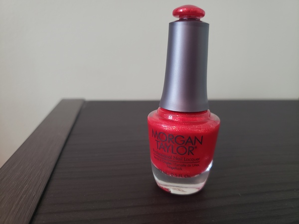 Nail polish swatch / manicure of shade Morgan Taylor You Red My Mind