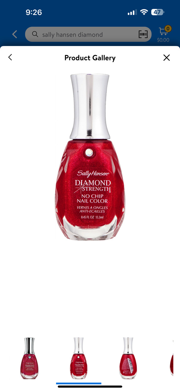 Nail polish swatch / manicure of shade Sally Hanson 370 Red Velvet