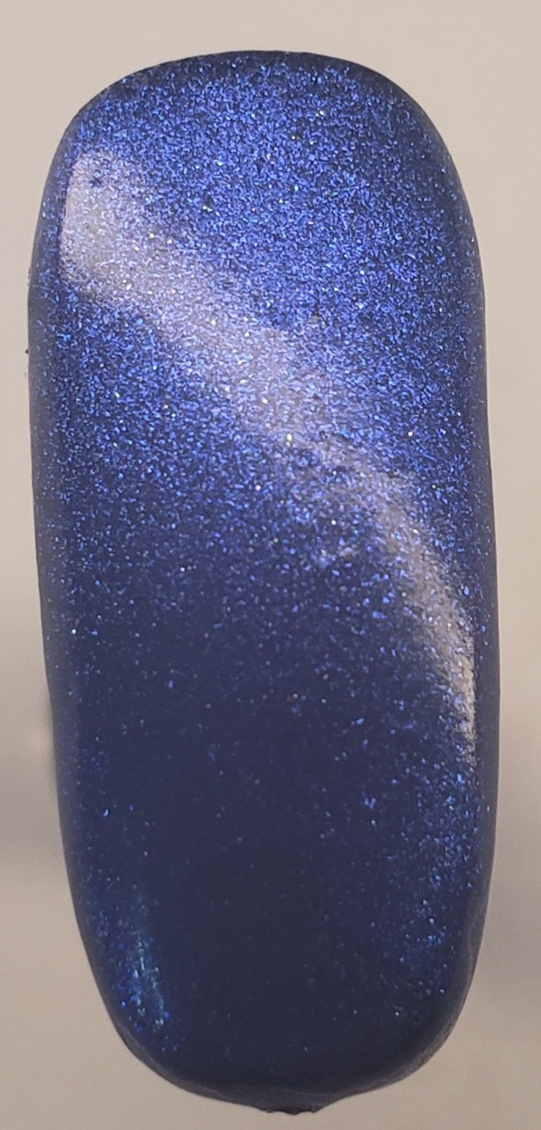 Nail polish swatch / manicure of shade Fancy Gloss Indigo Magnetic Top Coat