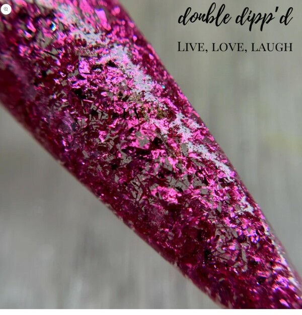 Nail polish swatch / manicure of shade Double Dipp'd Live, Love, Laugh