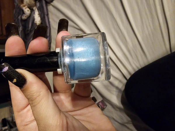 Nail polish swatch / manicure of shade Aeviternity lacquer Prototype blue