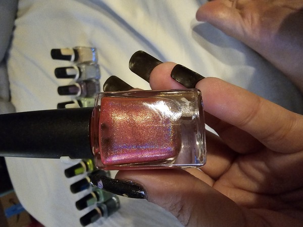 Nail polish swatch / manicure of shade Colors by Llarowe Rosie posie