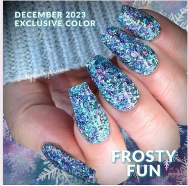 Nail polish swatch / manicure of shade Sparkle and Co. Frosty Fun